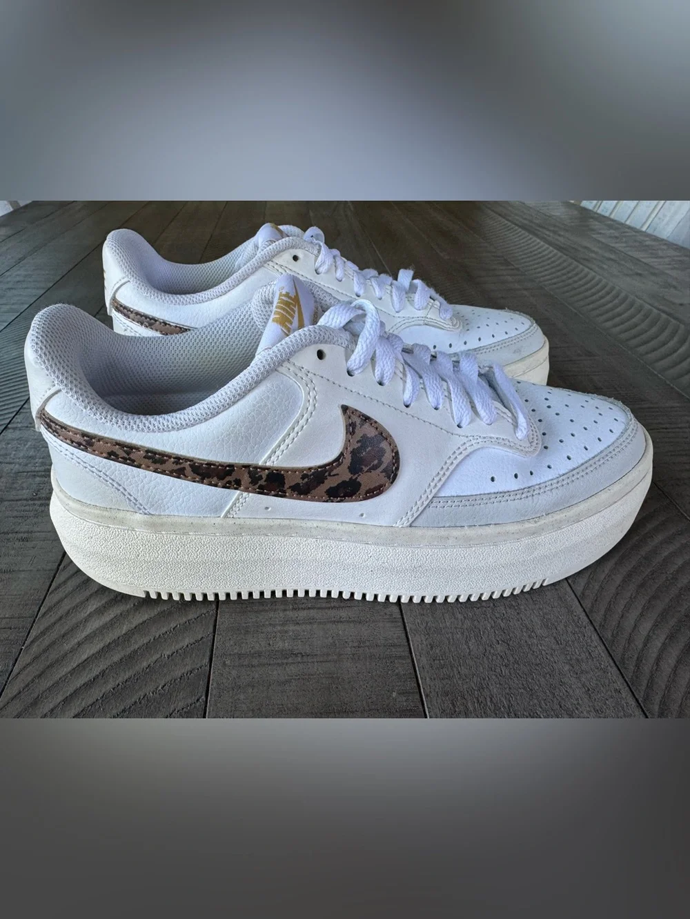Nike Court Vision Leopardate Retro Platform Sneakers Leopard Women’s Size 9.6